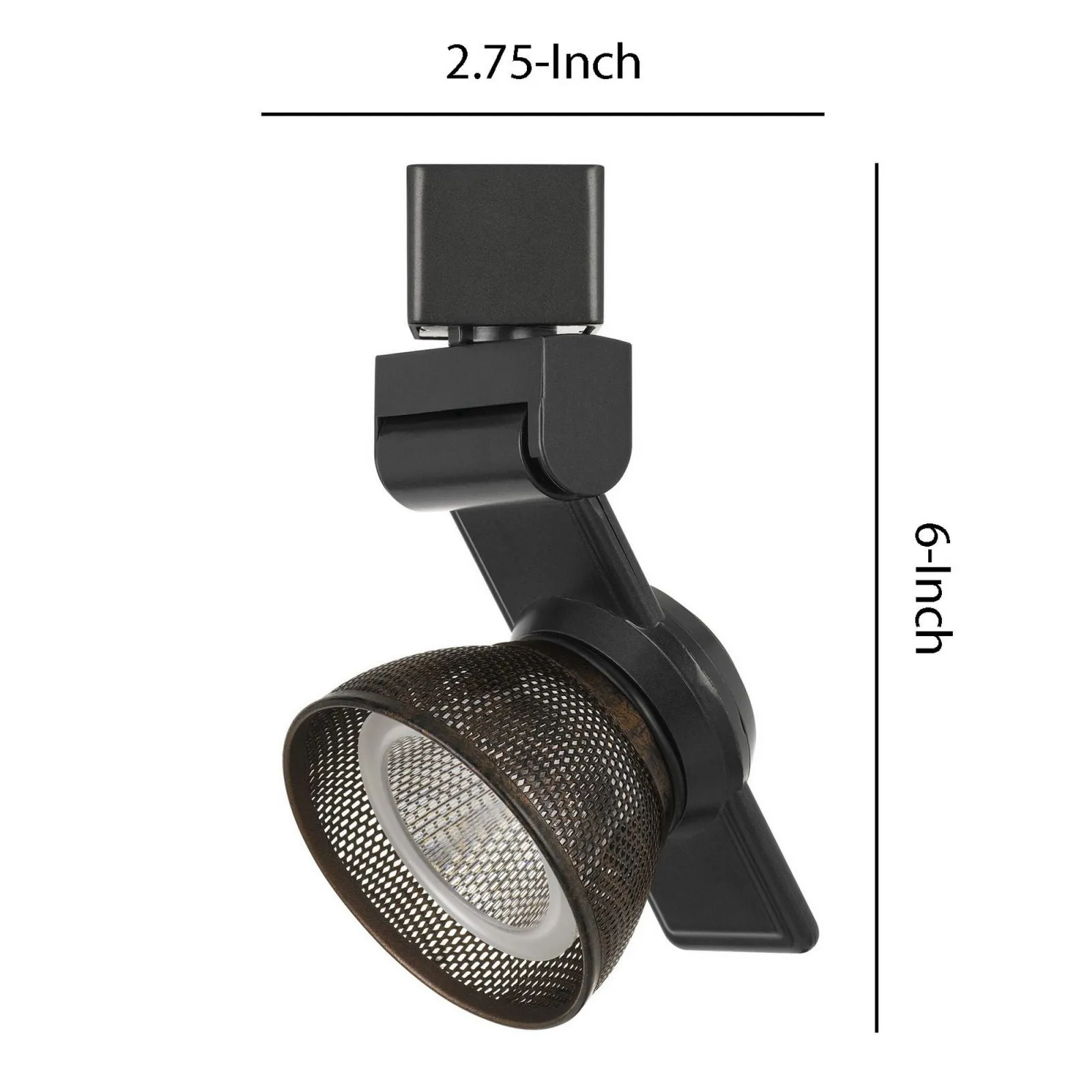 12W Integrated Led Metal Track Fixture With Mesh Head, Black And Bronze By Benzara