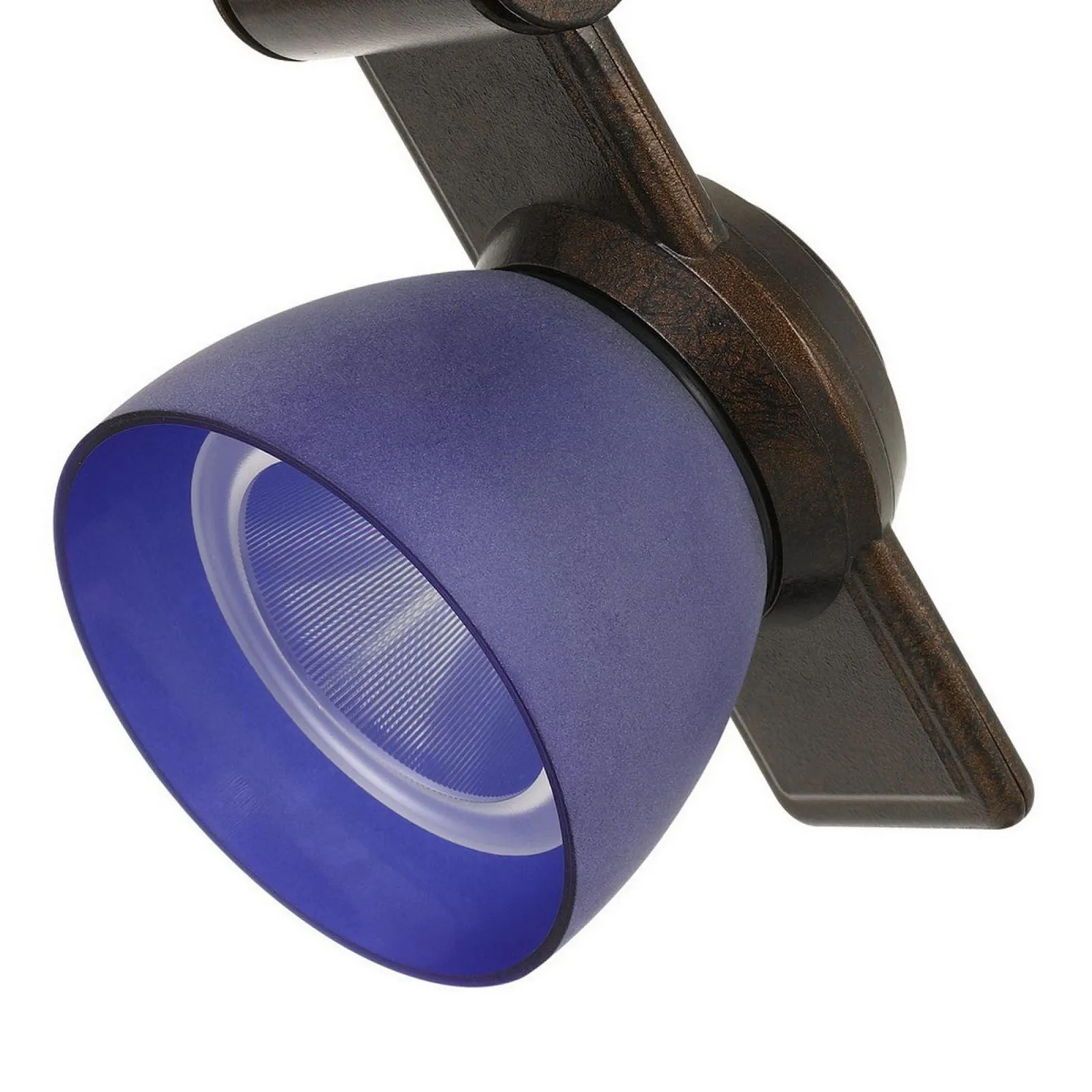 12W Integrated Metal And Polycarbonate Led Track Fixture, Bronze And Blue By Benzara