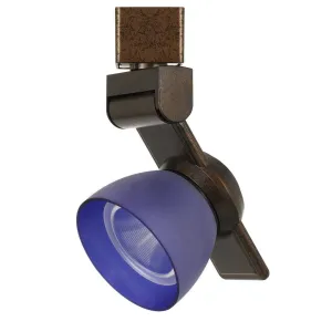 12W Integrated Metal And Polycarbonate Led Track Fixture, Bronze And Blue By Benzara