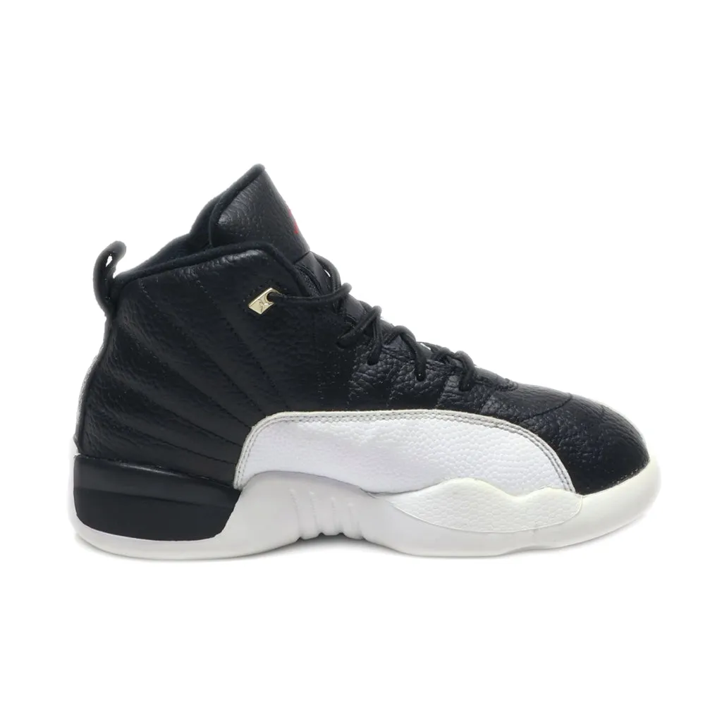 Air Jordan 12 Retro Playoffs Sport Shoes Leather White Colour For Kids