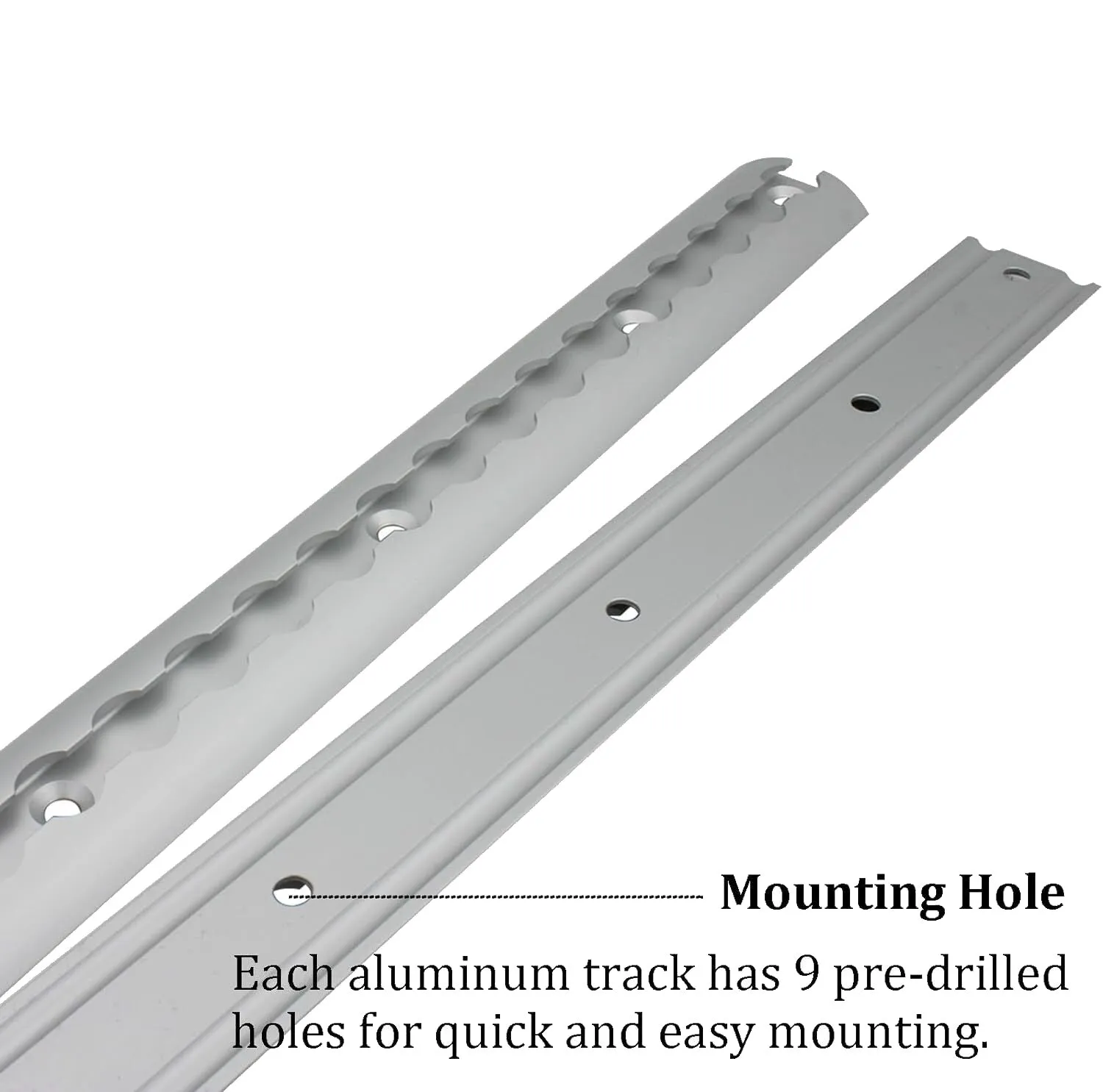 Airline Track Securing Rail / Anchor Track - Aluminium - Rounded - 14M