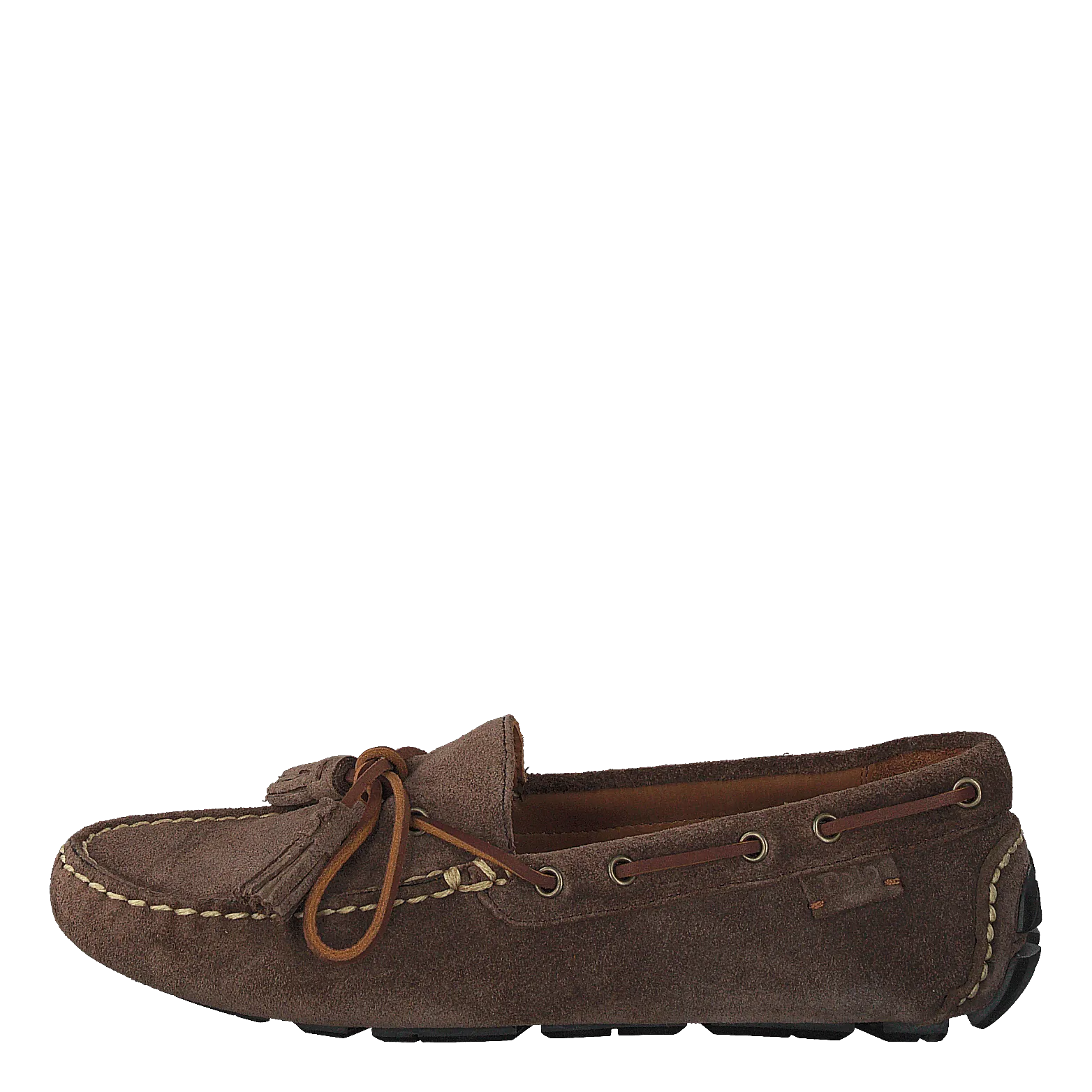 Anders Tasseled Suede Driver Chocolate Brown