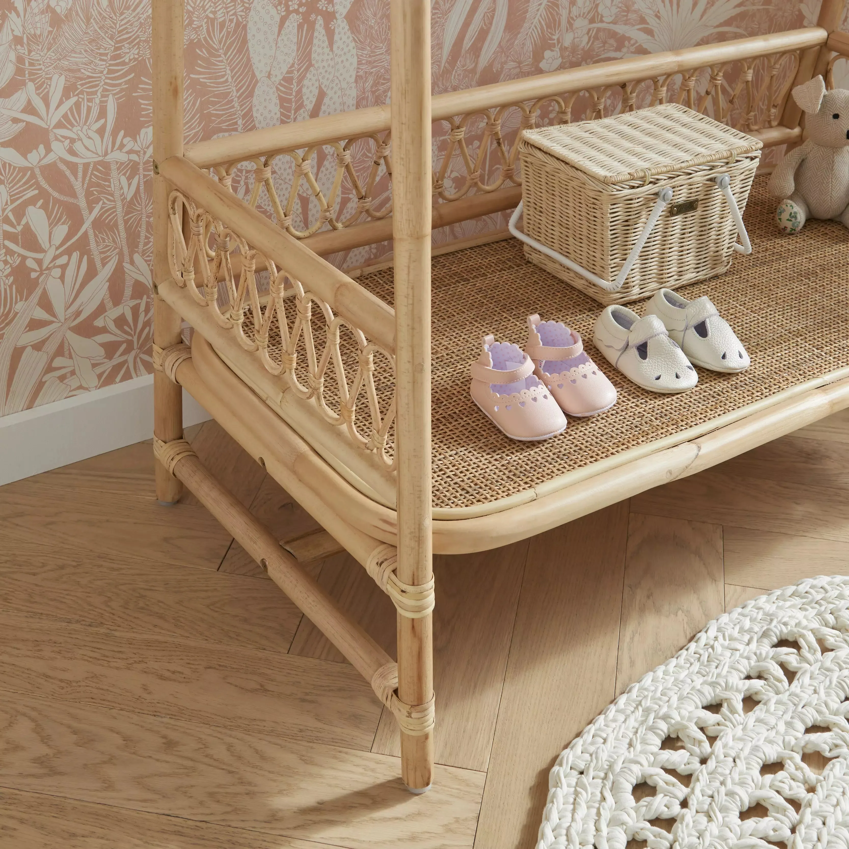 Aria Crib & Clothes Rail Nursery Furniture Set - Rattan