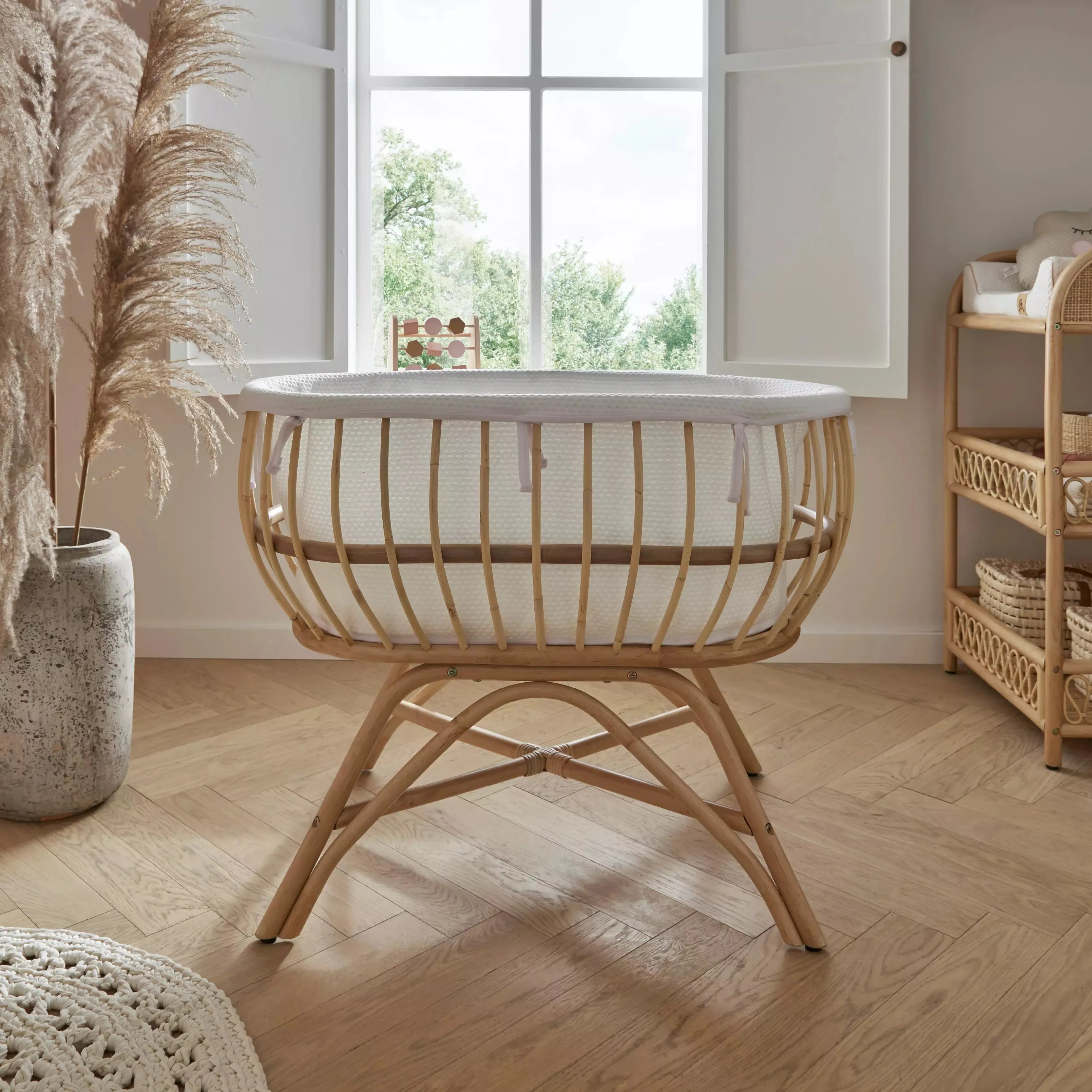 Aria Crib & Clothes Rail Nursery Furniture Set - Rattan