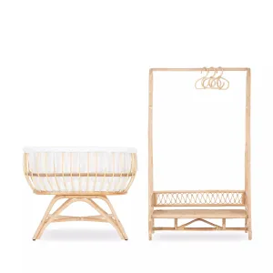 Aria Crib & Clothes Rail Nursery Furniture Set - Rattan