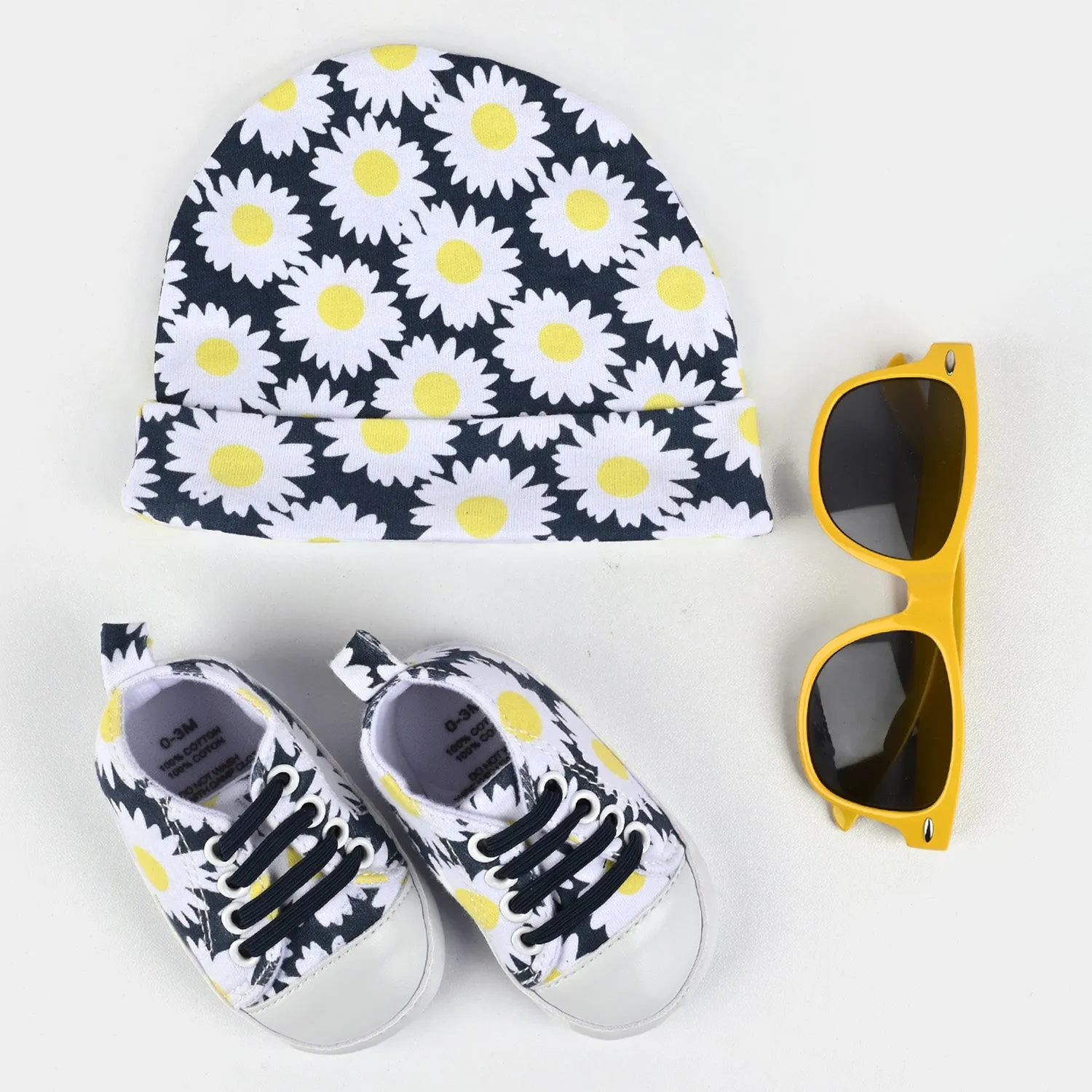 Baby Cap/Hat With Booties & Glasses | 6M 