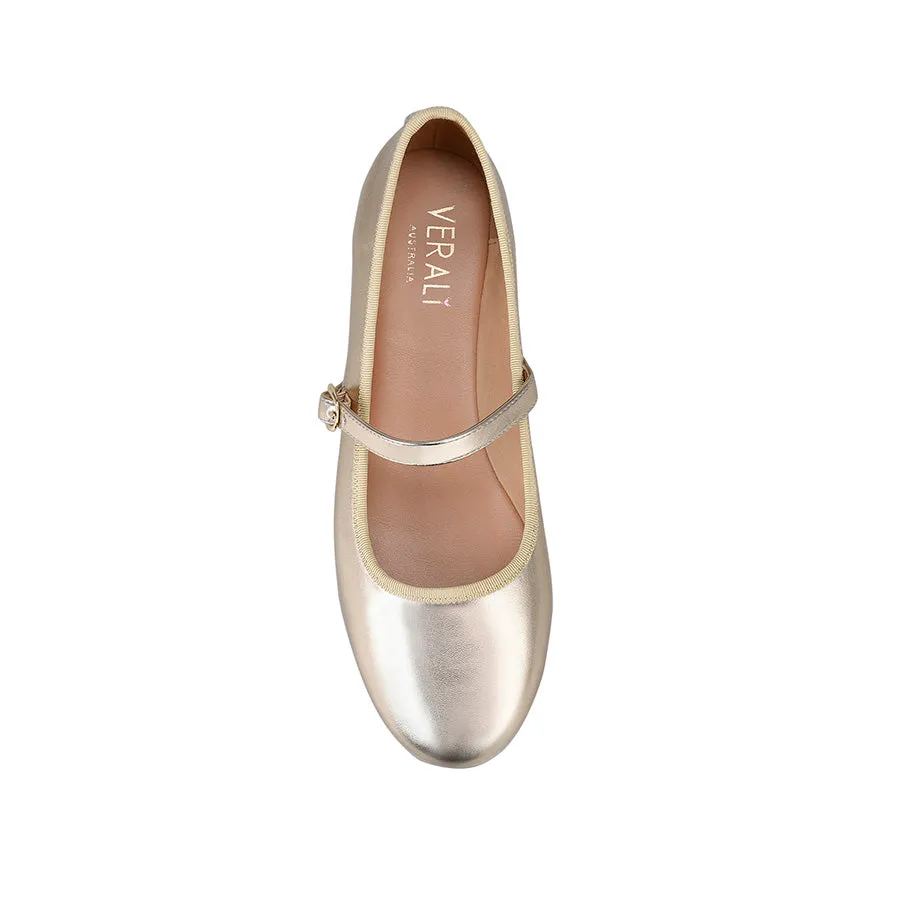 Bambi Mary-Jane Flats - Champagne Smooth