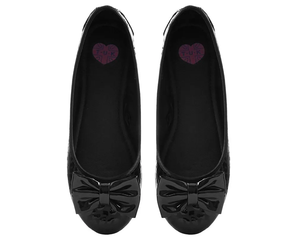 Black Leopard Patent Flat