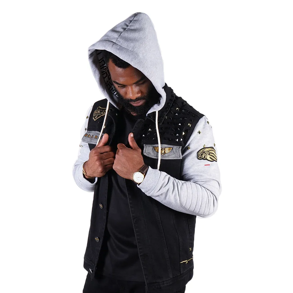 Bogart Man Gold Collection Denim & Cotton Blend Hoody