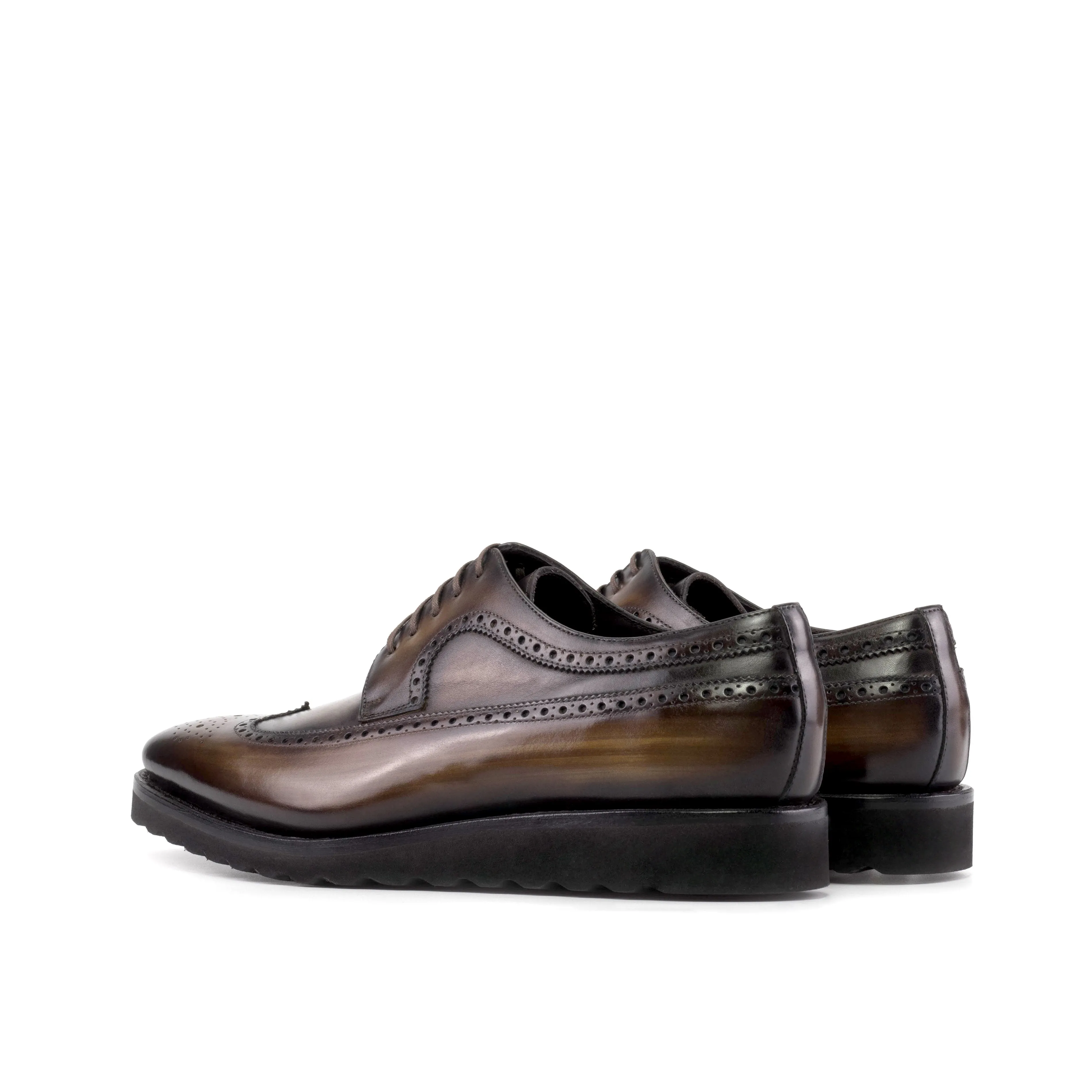 Brown Patina Longwing Blucher Shoes