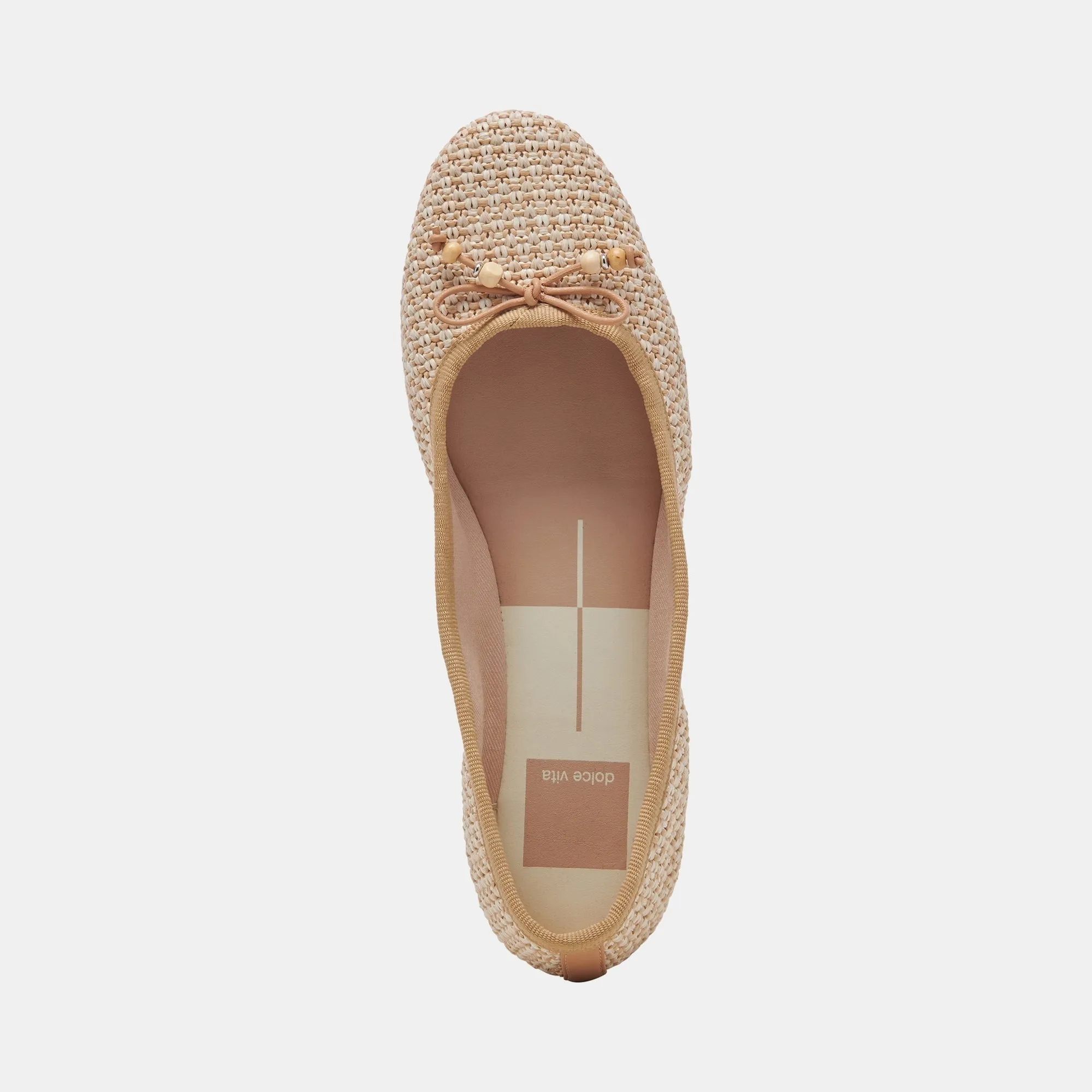 CACY BALLET FLATS WHITE NATURAL RAFFIA