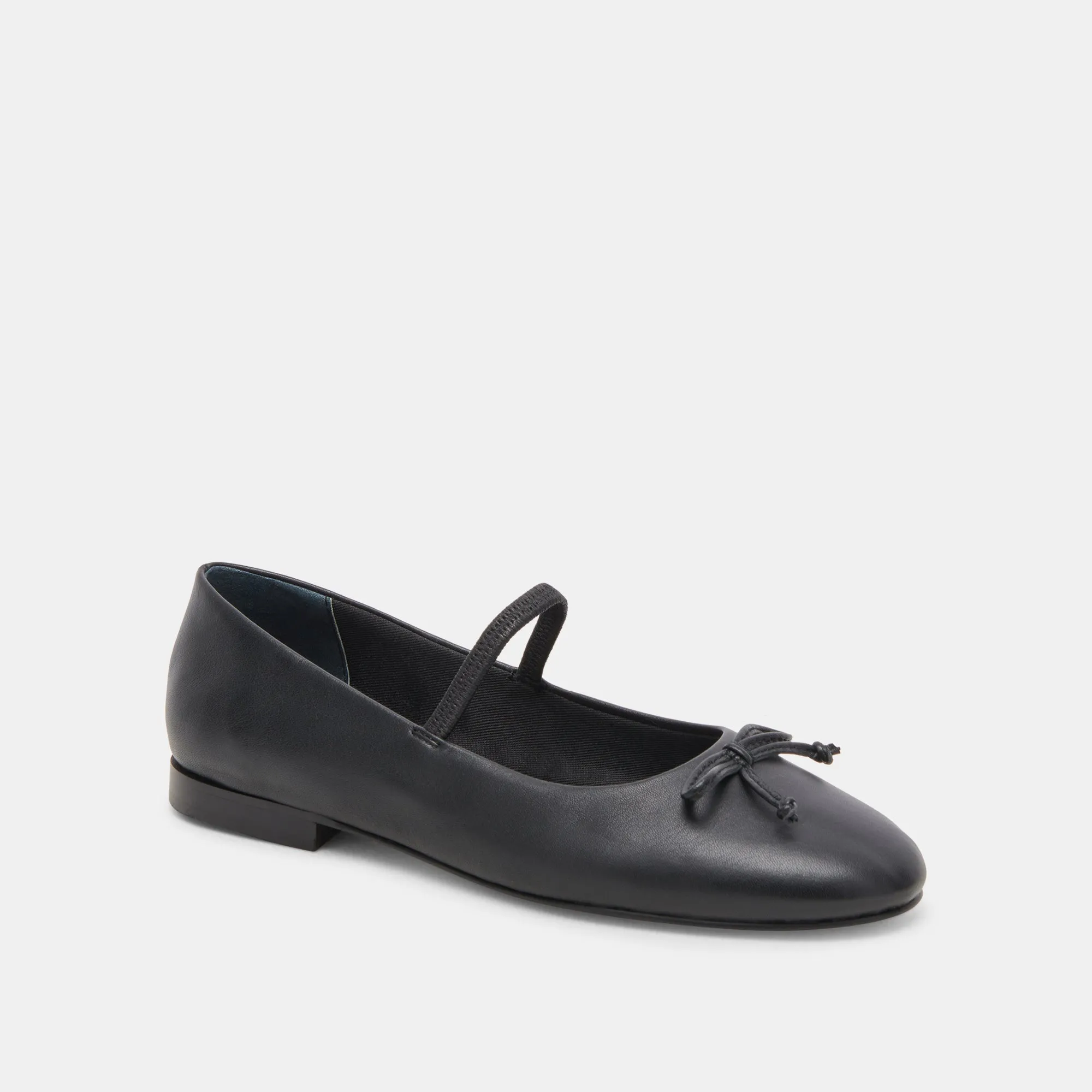 CARIN BALLET FLATS BLACK LEATHER