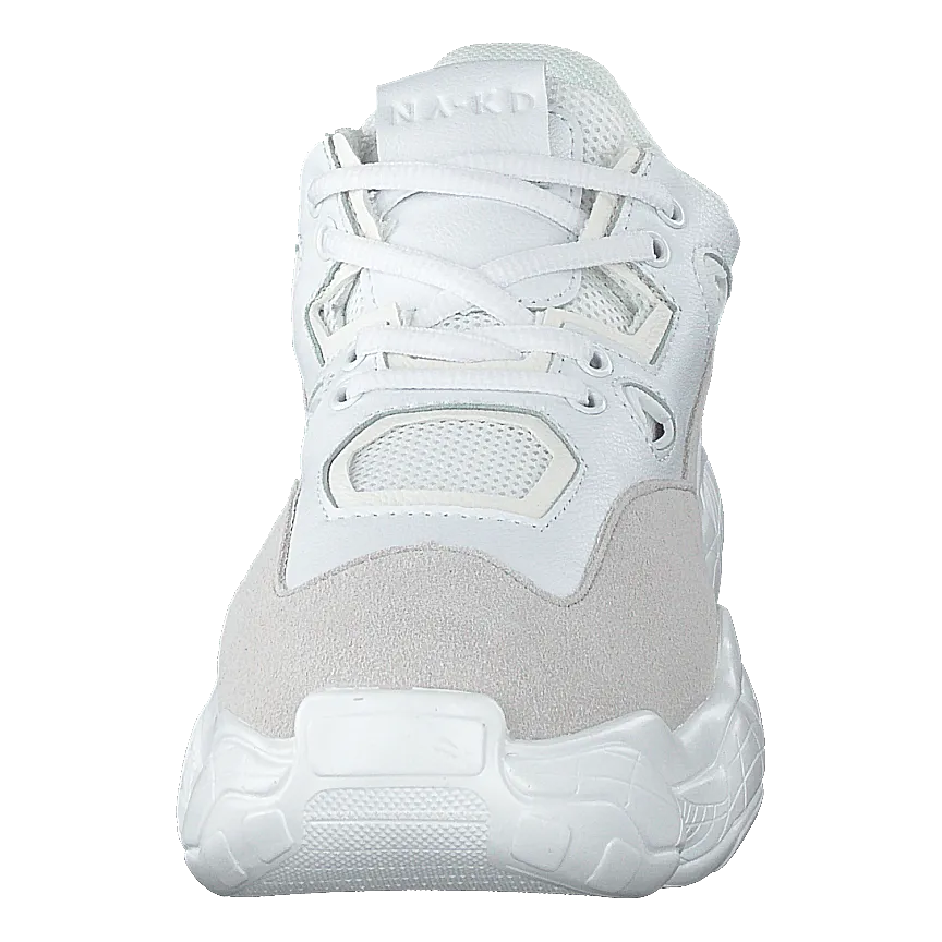 Chunky Graphic Sole Trainers White