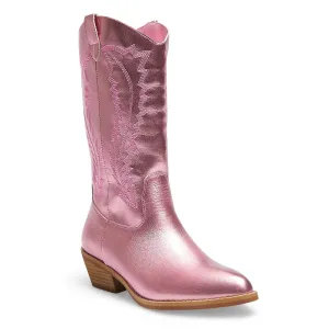 Cowboy Boot in Ice Pink Metallic