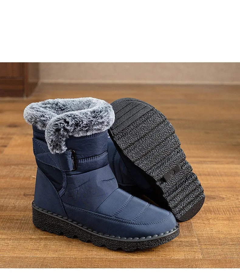 Damen Winter Schneestiefel mit warmem Futter, bequeme, rutschfeste Stiefeletten, wasserdichte Outdoor-Walking-Plattformschuhe