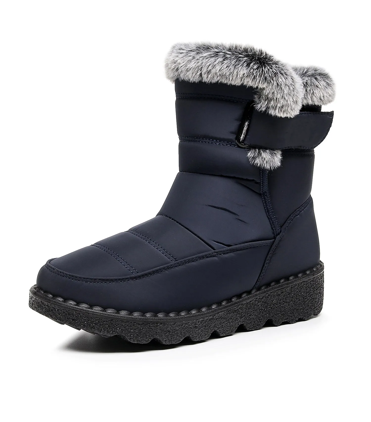 Damen Winter Schneestiefel mit warmem Futter, bequeme, rutschfeste Stiefeletten, wasserdichte Outdoor-Walking-Plattformschuhe