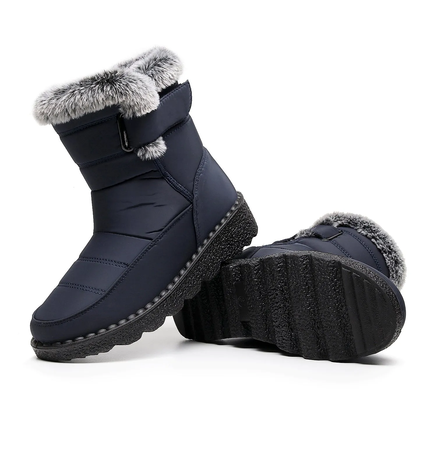 Damen Winter Schneestiefel mit warmem Futter, bequeme, rutschfeste Stiefeletten, wasserdichte Outdoor-Walking-Plattformschuhe