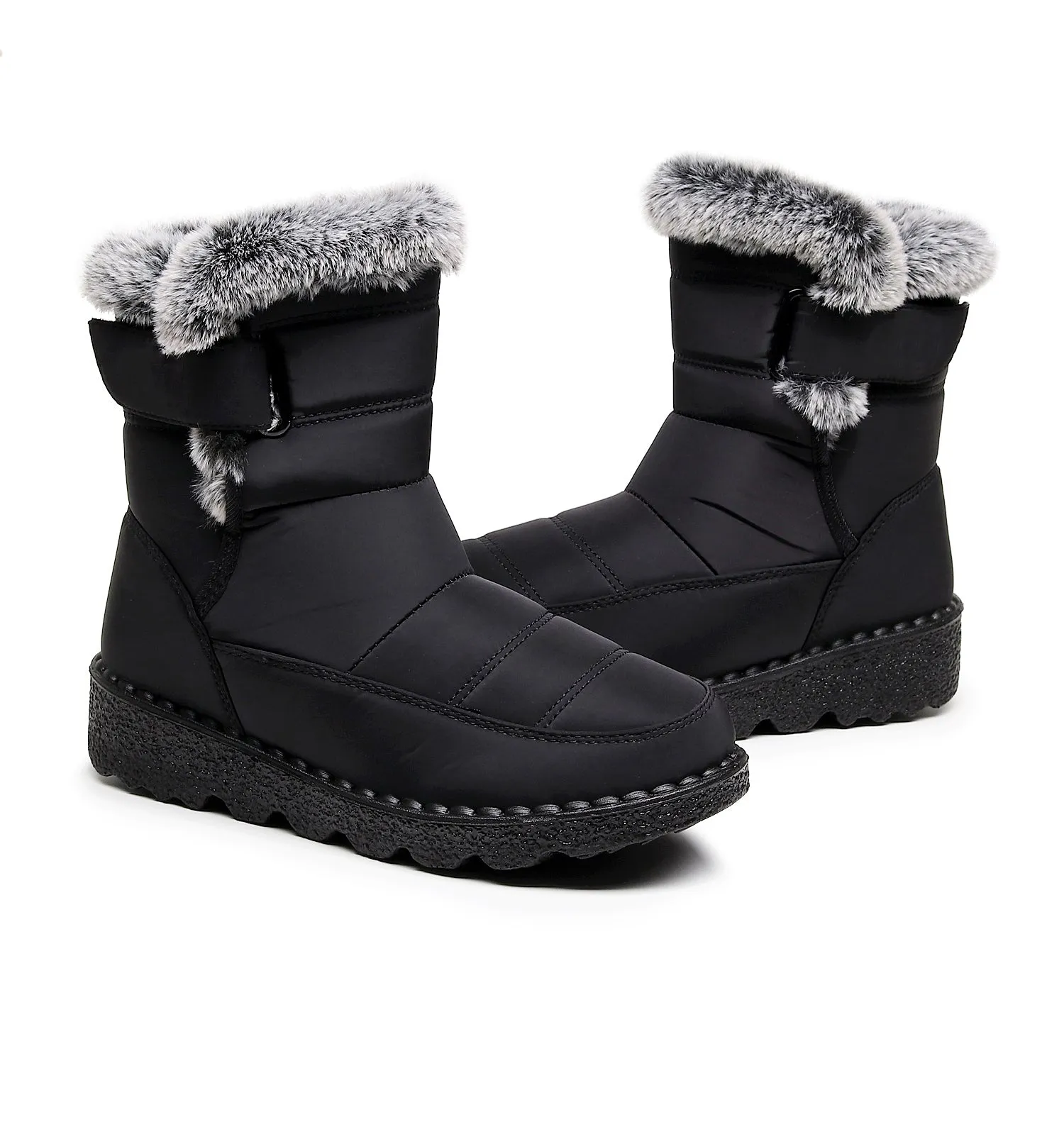 Damen Winter Schneestiefel mit warmem Futter, bequeme, rutschfeste Stiefeletten, wasserdichte Outdoor-Walking-Plattformschuhe