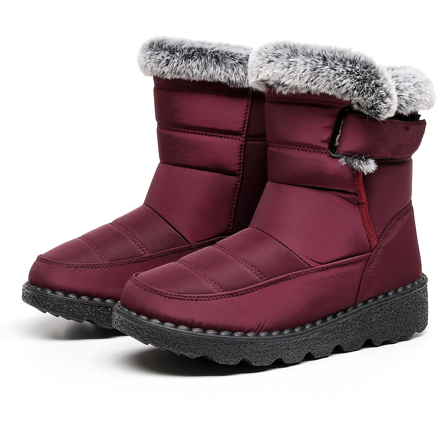 Damen Winter Schneestiefel mit warmem Futter, bequeme, rutschfeste Stiefeletten, wasserdichte Outdoor-Walking-Plattformschuhe