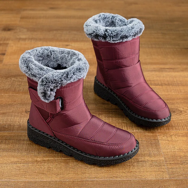 Damen Winter Schneestiefel mit warmem Futter, bequeme, rutschfeste Stiefeletten, wasserdichte Outdoor-Walking-Plattformschuhe