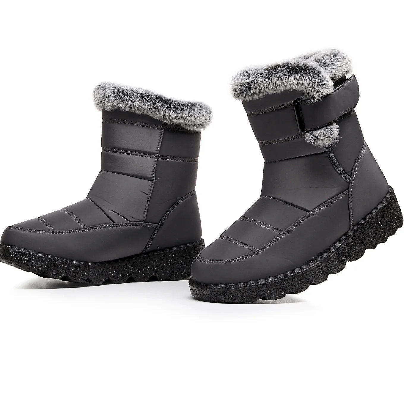 Damen Winter Schneestiefel mit warmem Futter, bequeme, rutschfeste Stiefeletten, wasserdichte Outdoor-Walking-Plattformschuhe