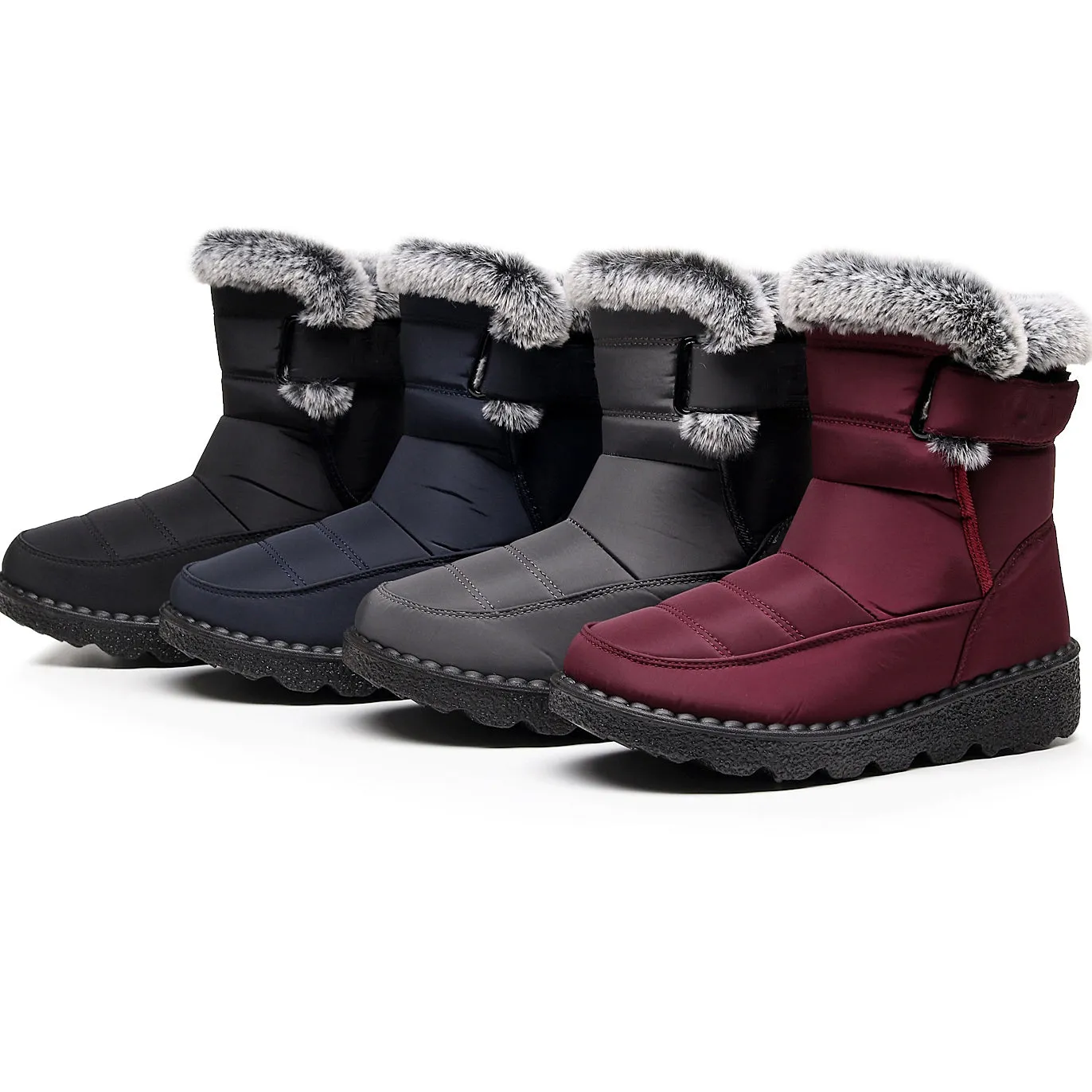 Damen Winter Schneestiefel mit warmem Futter, bequeme, rutschfeste Stiefeletten, wasserdichte Outdoor-Walking-Plattformschuhe