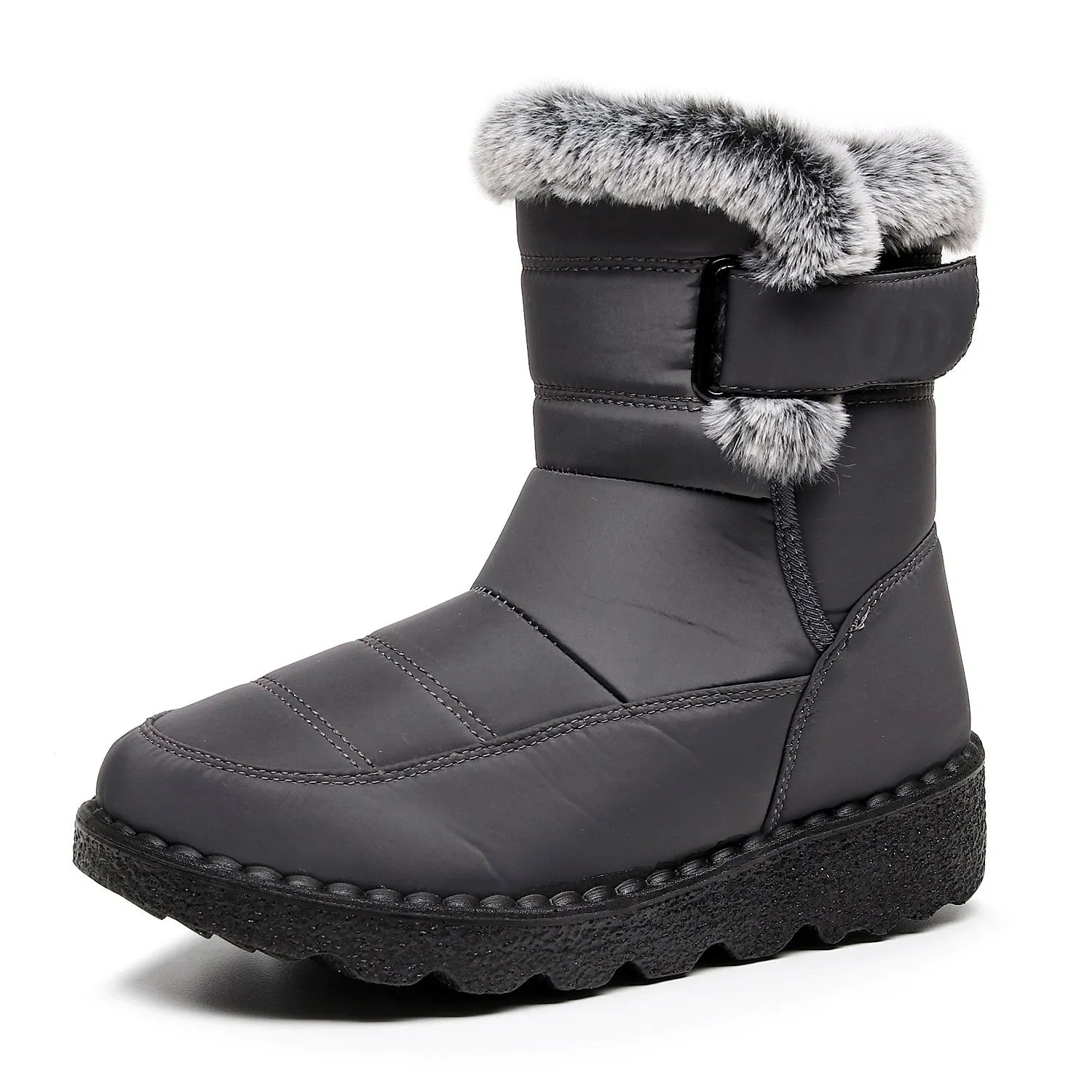 Damen Winter Schneestiefel mit warmem Futter, bequeme, rutschfeste Stiefeletten, wasserdichte Outdoor-Walking-Plattformschuhe