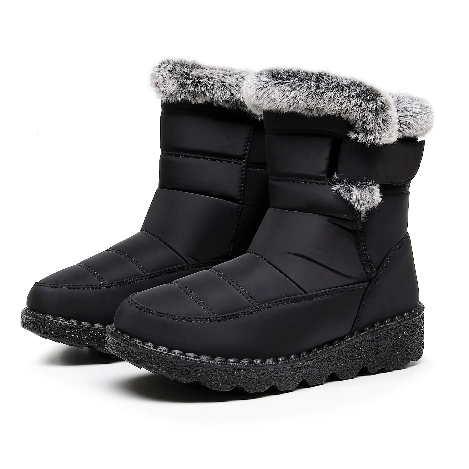 Damen Winter Schneestiefel mit warmem Futter, bequeme, rutschfeste Stiefeletten, wasserdichte Outdoor-Walking-Plattformschuhe