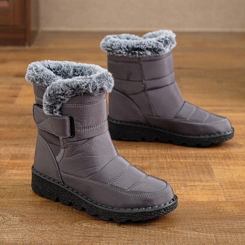 Damen Winter Schneestiefel mit warmem Futter, bequeme, rutschfeste Stiefeletten, wasserdichte Outdoor-Walking-Plattformschuhe