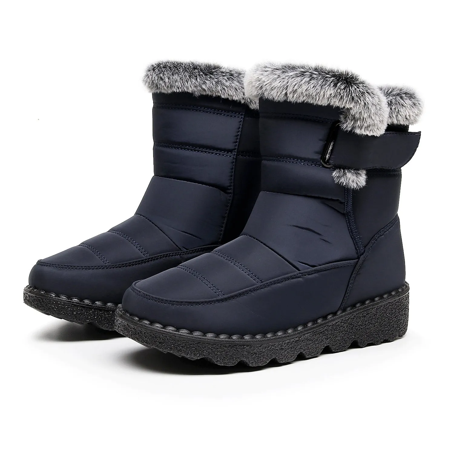 Damen Winter Schneestiefel mit warmem Futter, bequeme, rutschfeste Stiefeletten, wasserdichte Outdoor-Walking-Plattformschuhe