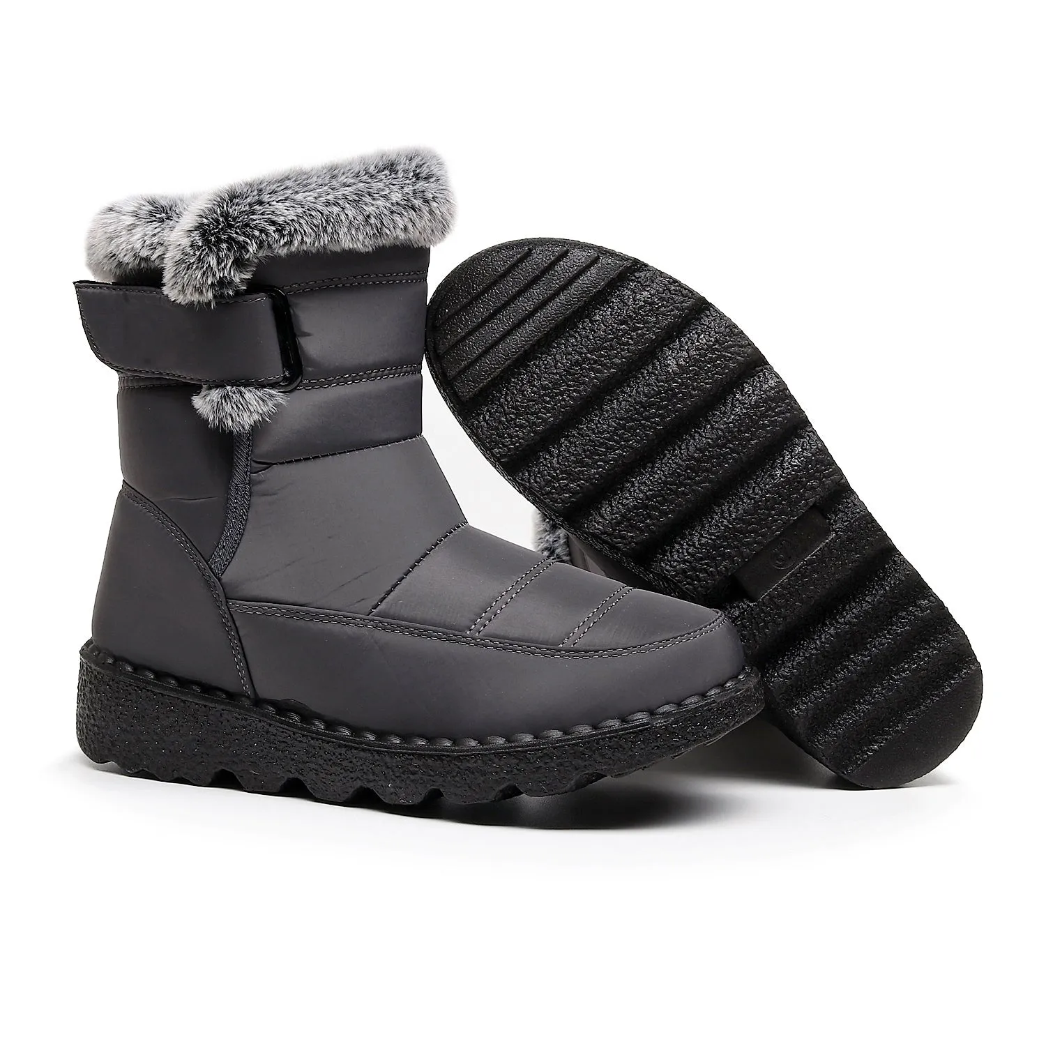 Damen Winter Schneestiefel mit warmem Futter, bequeme, rutschfeste Stiefeletten, wasserdichte Outdoor-Walking-Plattformschuhe