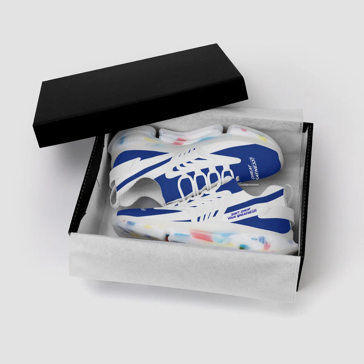 DCYG X2 Royal Blue  & White , Air Max React Sneakers - White