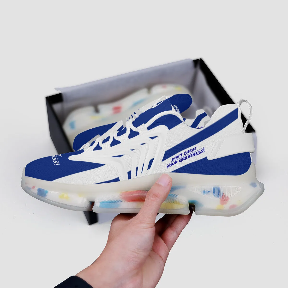 DCYG X2 Royal Blue  & White , Air Max React Sneakers - White