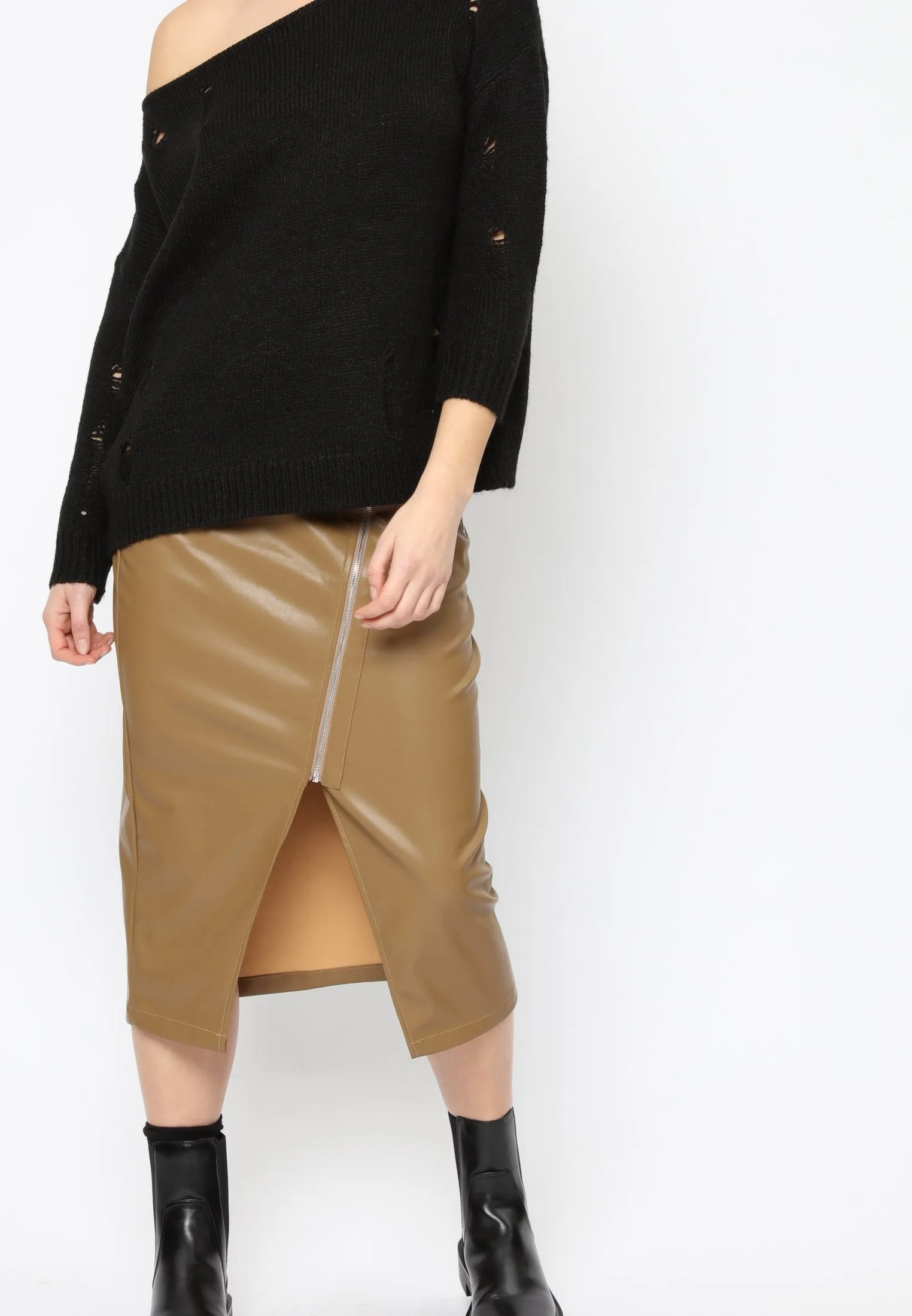 DESTINATION SKIRT CAMEL