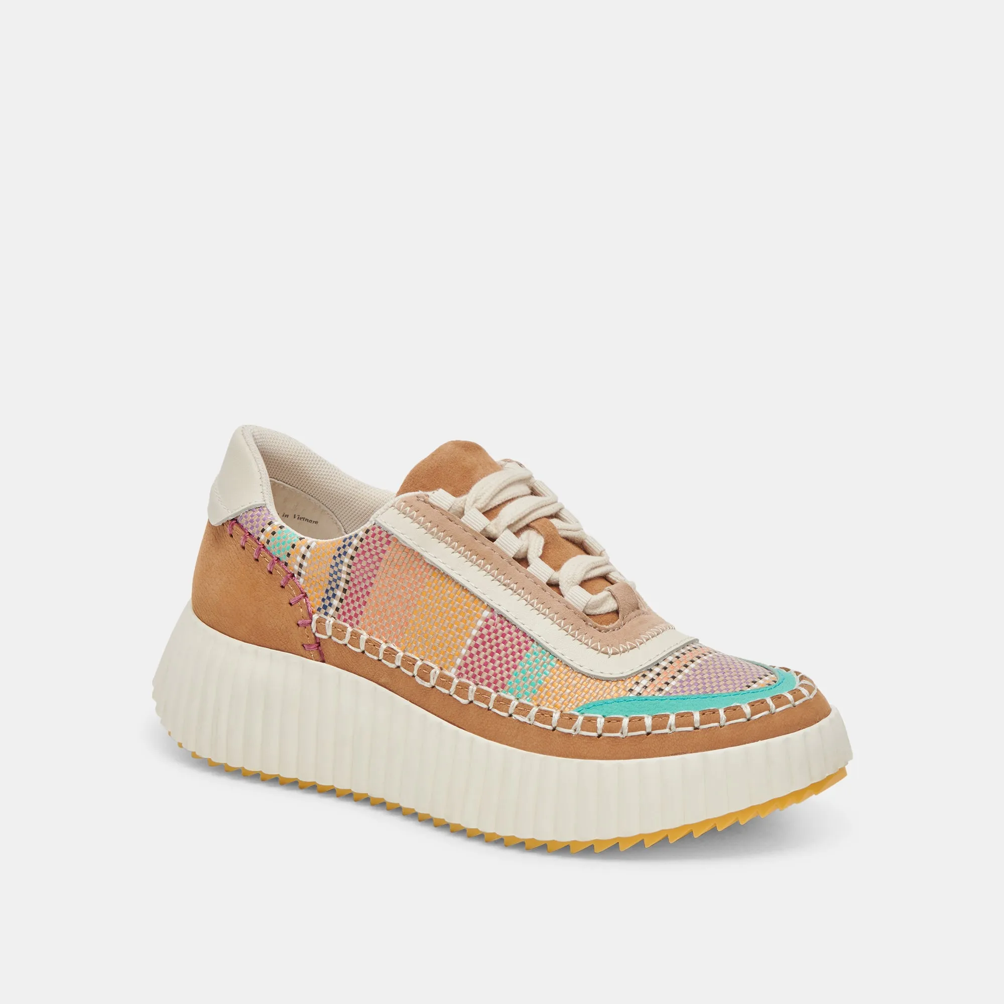 DOLEN SNEAKERS TAN MULTI RAFFIA