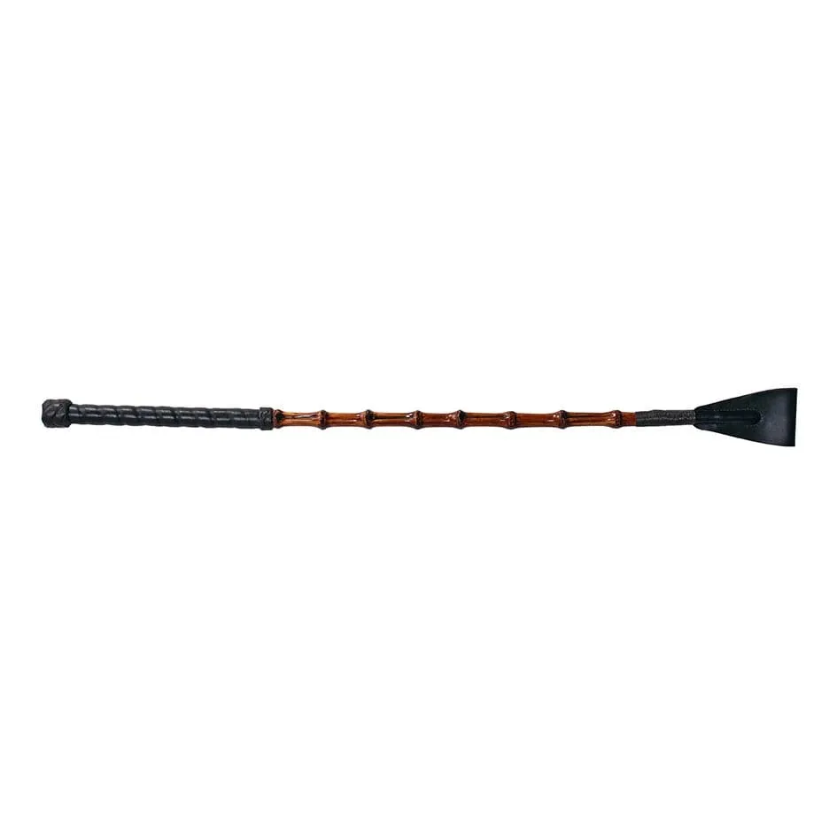 Fleck Cane Riding Whip with Leather Grip Handle