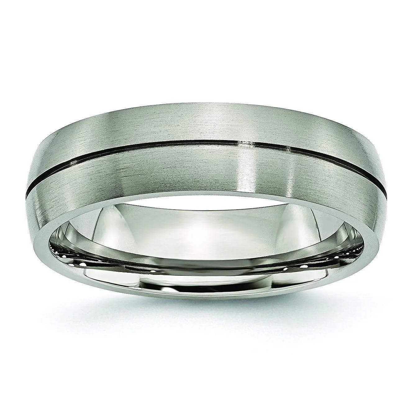 Grooved Titanium Ring  Matte Finish in 6mm Aircraft Grade Titanium