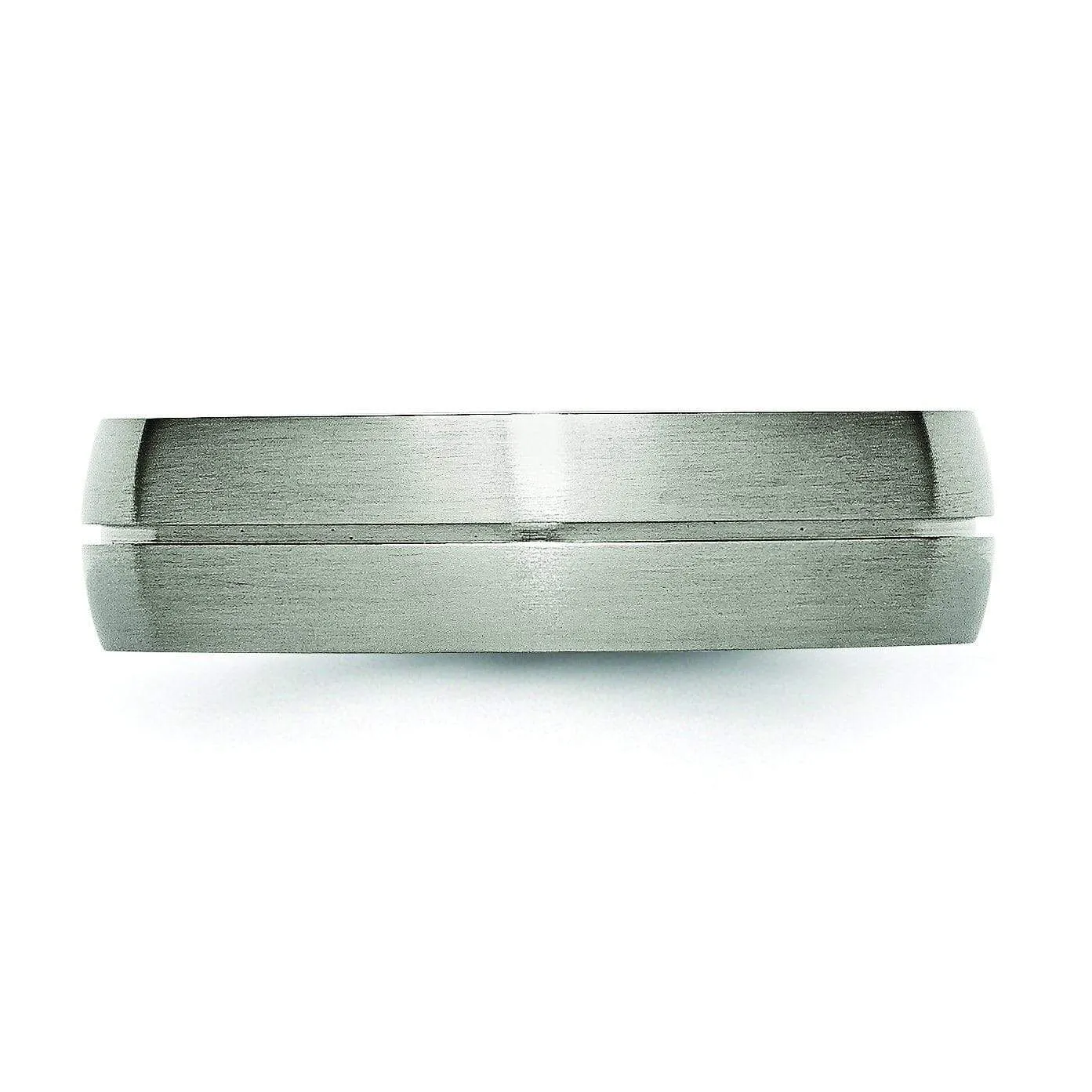 Grooved Titanium Ring  Matte Finish in 6mm Aircraft Grade Titanium