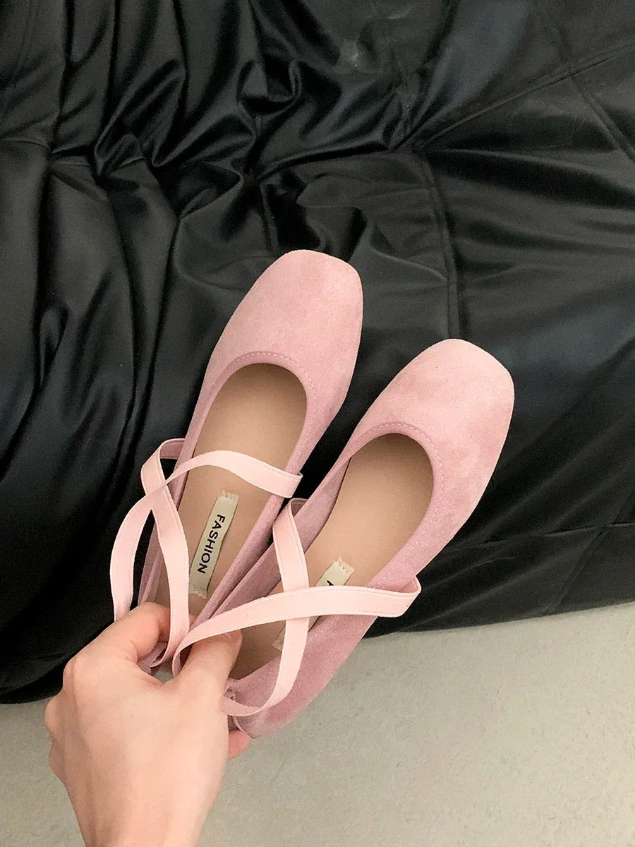 Hnzxzm 2024 New Spring Summer Flat Ballet Shoes Women's Shoes Retro Mary Jane Shoes Ballet Flats Women Zapatos Mujer