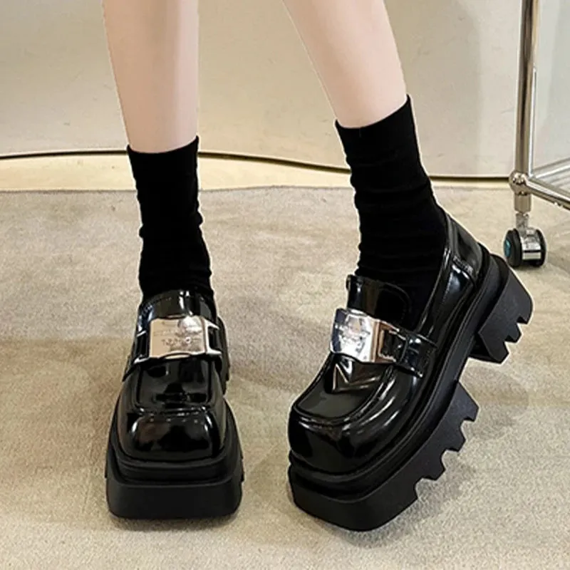 Hnzxzm Mary Jane Platform Women Loafer Shoes Fashion Mid Heels Luxury Sport Shoes Spring Designer New 2024 Casual Female Zapatillas