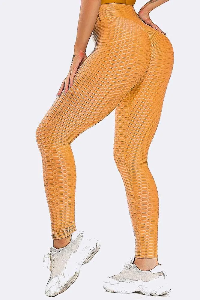 Honeycomb High Waist Textured Legging