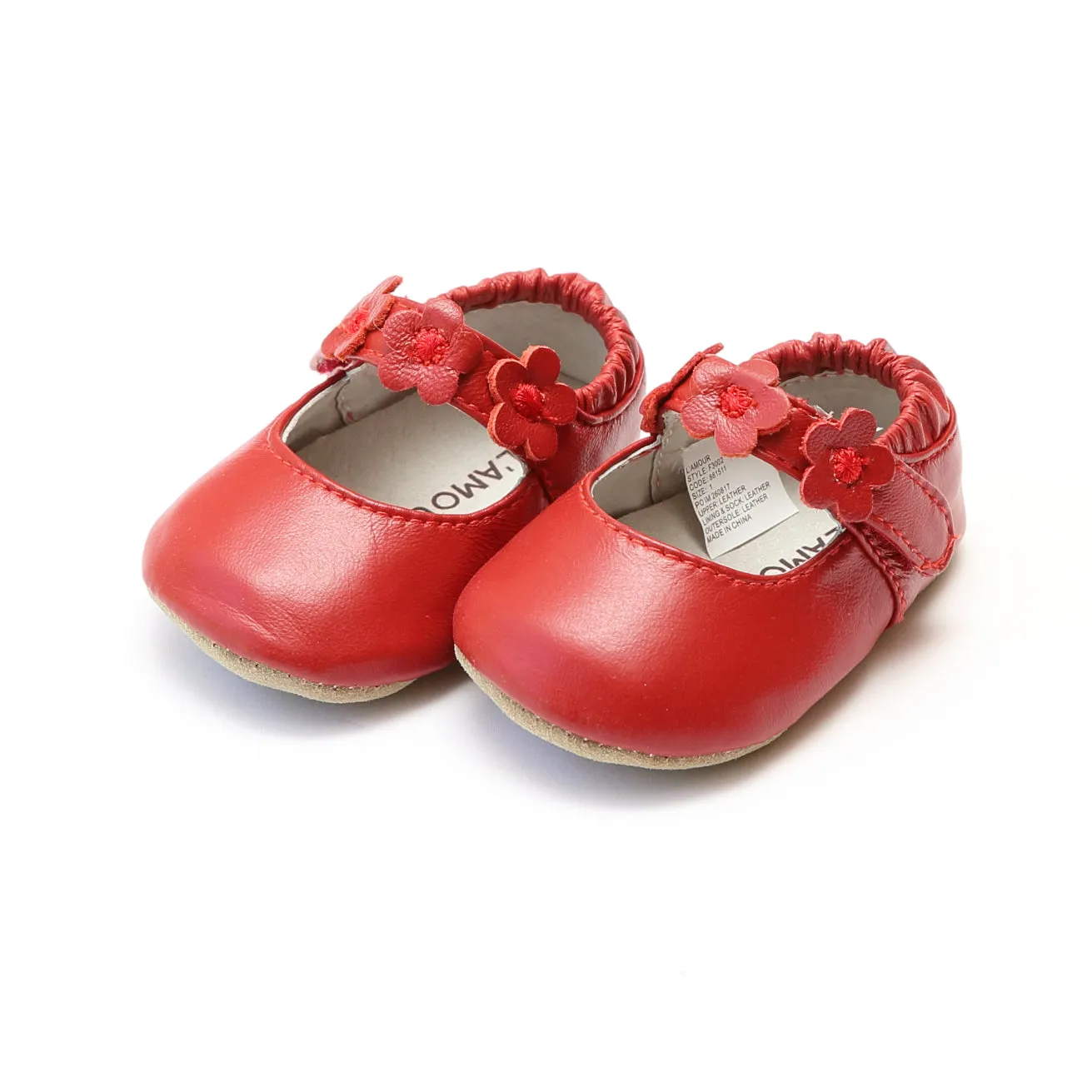 Hope Soft Leather Flower Strap Crib Mary Jane (Infant)