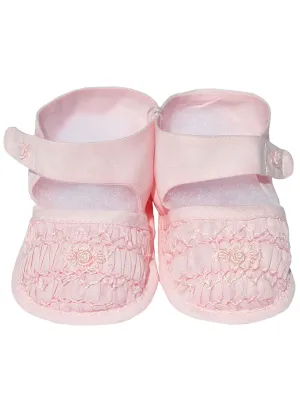 Infant Baby Girls Pink Smocked Shoes