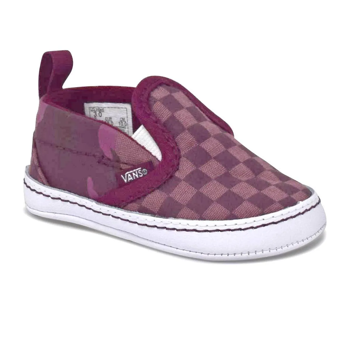 Infant Infant Checker Slip-On V Crib Shoes (0-1 year) Tonal Checkerboard