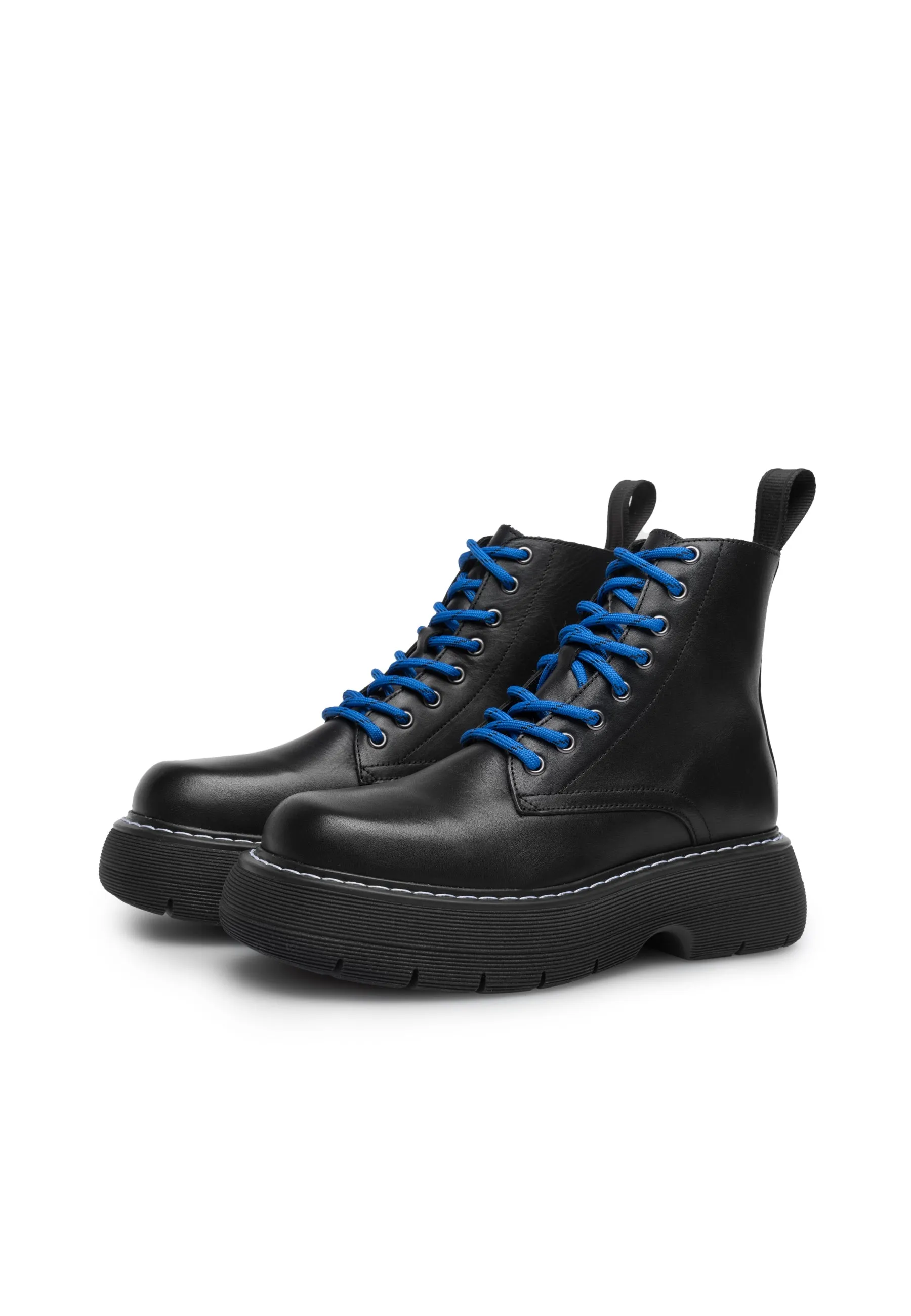 Jane All Black Leather Combat Boots