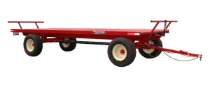 JBM 20’ to 36' Flat Rack with 4 Wheel Bale Wagon for Tractor