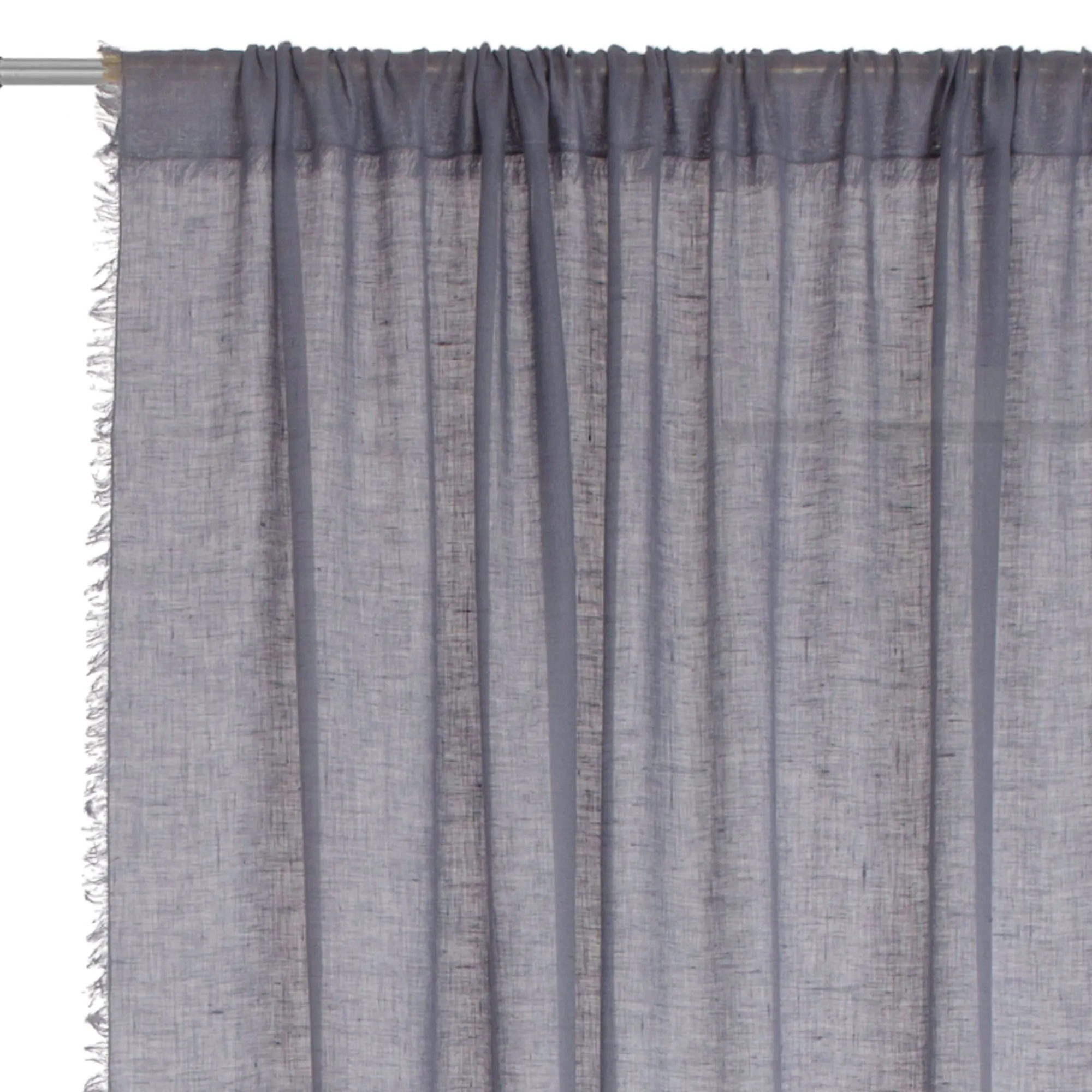 Kiruna Linen Curtain Set [Blue grey]