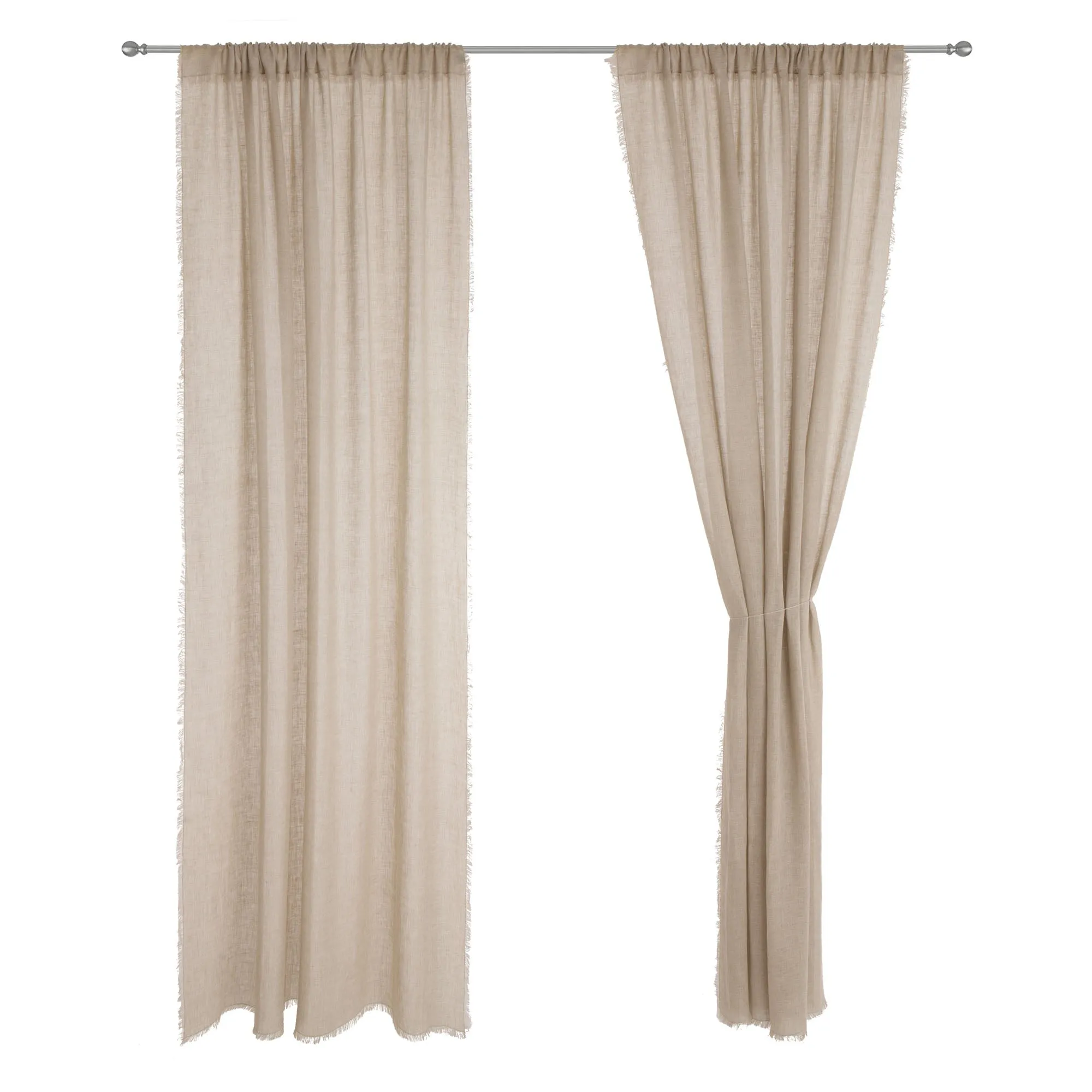 Kiruna Linen Curtain Set [Natural]