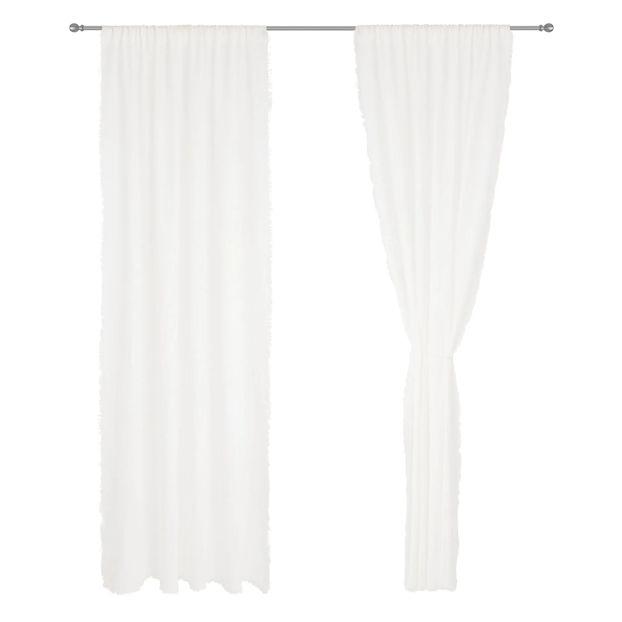 Kiruna Linen Curtain Set [White]