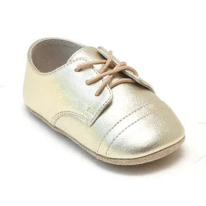 L'Amour Infant Bailey Gold Derby Crib Shoe